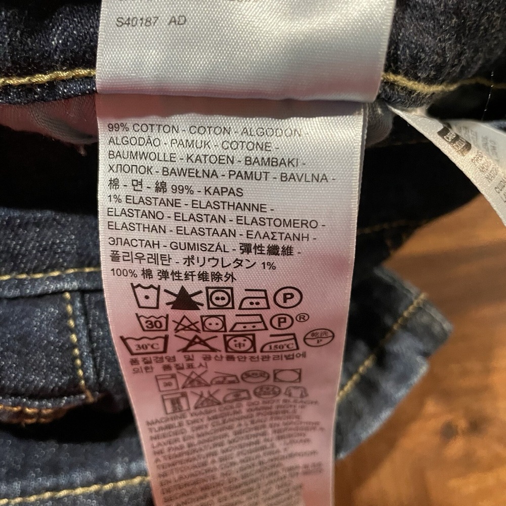 Levis 505 Jeans Straight Leg Dark Blue Stretch Denim Trousers Womens SZ 31x33 - Picture 5 of 11